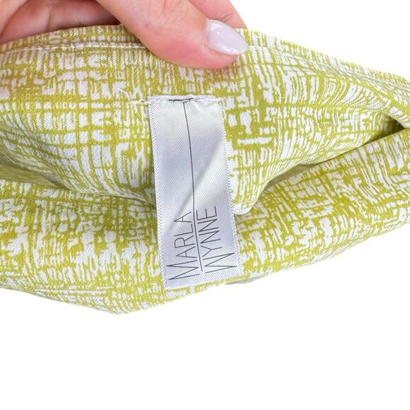 Marla Wynne PETITE Flatter Fit Olive Green Print Stretch Pull On Ankle Pants - Picture 7 of 9